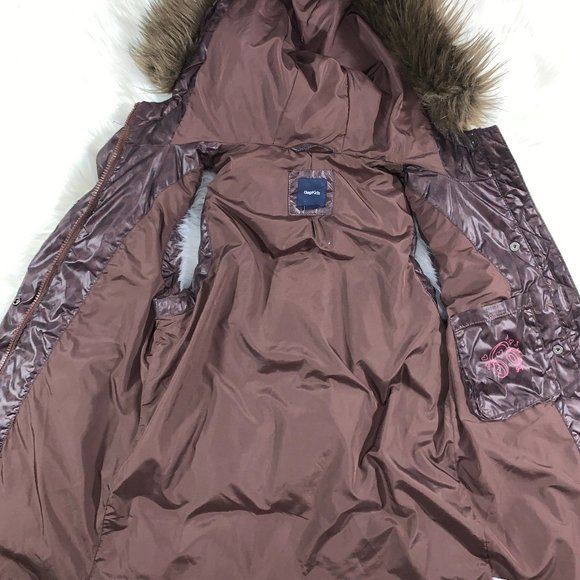 EUC GAP Kids Coco Puffer Vest w/Removable Faux Fur - Picture 5 of 6